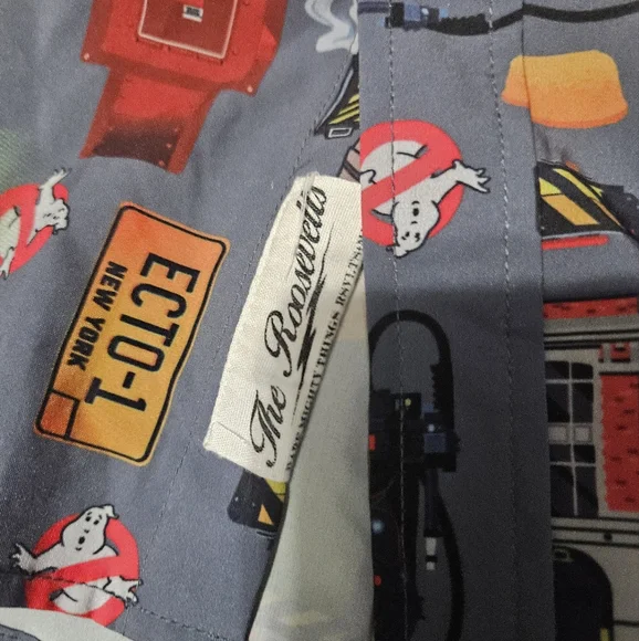 RSVLTS Ghostbusters Ain’t Afraid Button Down Short Sleeve Shirt - Men’s Medium - Picture 5 of 5